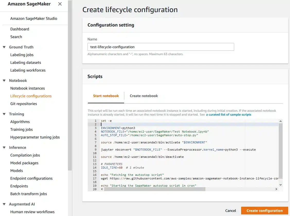Create lifecycle configuration
