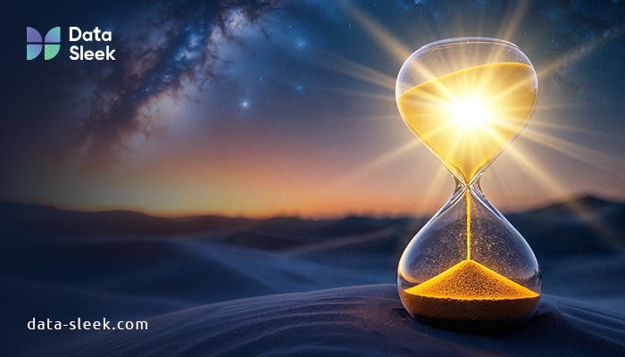 How to create a data strategy (How to start data strategy) - Hourglass with One Side Glowing