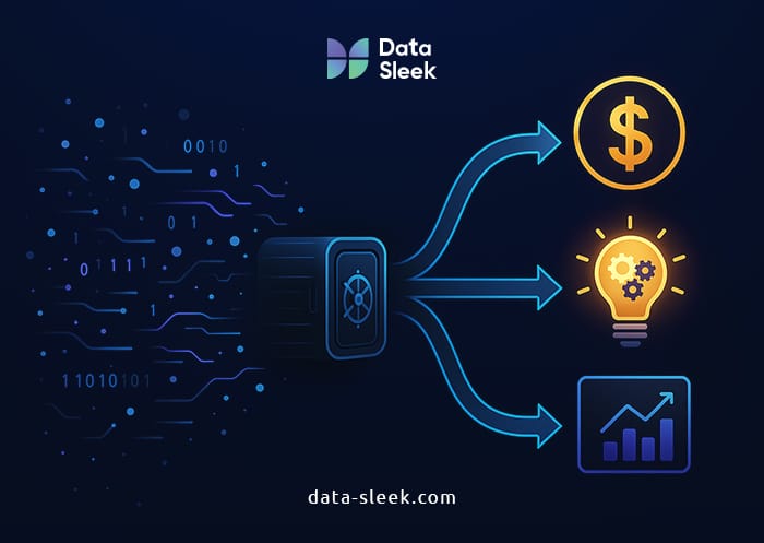 Key enterprise data warehouse benefits: real-time data accessibility, AI-ready infrastructure, a single source of truth, and advanced analytics for faster, smarter decisions.